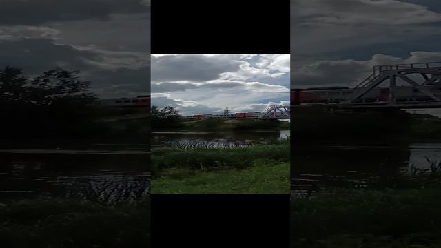 поезд 🚆 Орлан по мосту