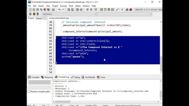 Compound Interest in C++