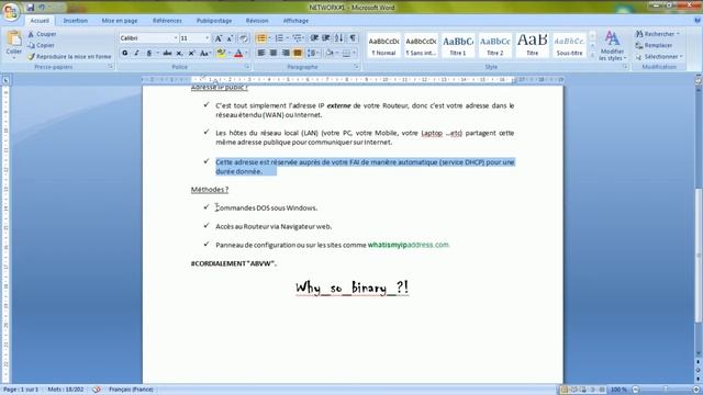 Trouver vos adresses IP publique/privée (Find your PUBLIC/PRIVATE IP @ using DOS,WebSites)
