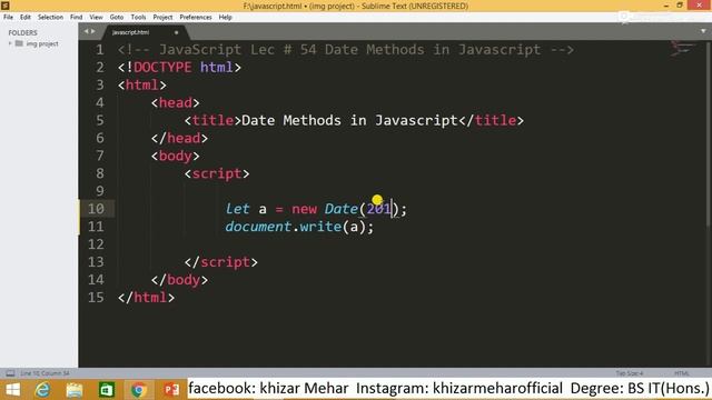 Date Methods Tutorial in JavaScript Urdu/Hindi
