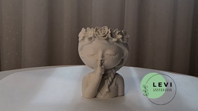 Кашпо для цветовподсвечник для свечейстатуэтка из гипса ручная работа 100 Девочка тишинафигурка