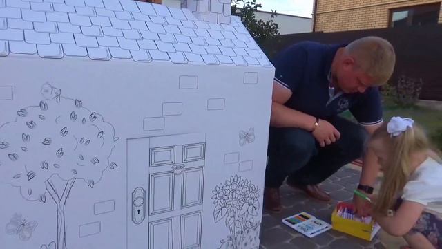 Детский игровой ДОМИК строим своими руками Colorful playhouse for kids Домик из КАРТОННОЙ КОРОБКИ