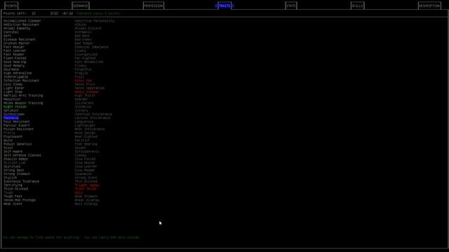 Cataclysm DDA - Episode 2 - Character Creation