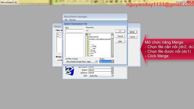 [Microstation] Nối nhiều file DGN vào một file (Merge multiple DGN-files into one file)