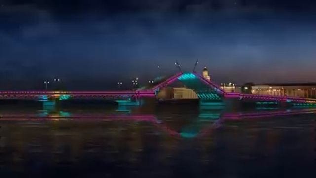 Светодиодная подсветка для Дворцового моста в Петербурге