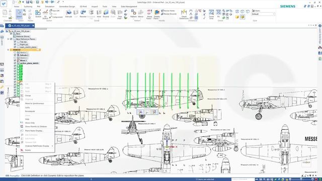 WW-109 Fighter Plane - Part 1 - SolidEdge 2020 Training - Surfaces