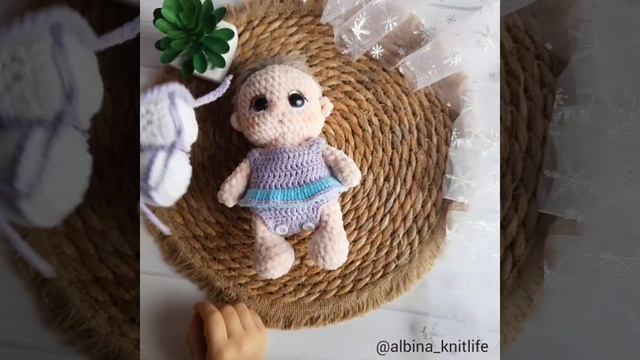 Пупс крючком. Вязаные игрушки.  Ручная работа