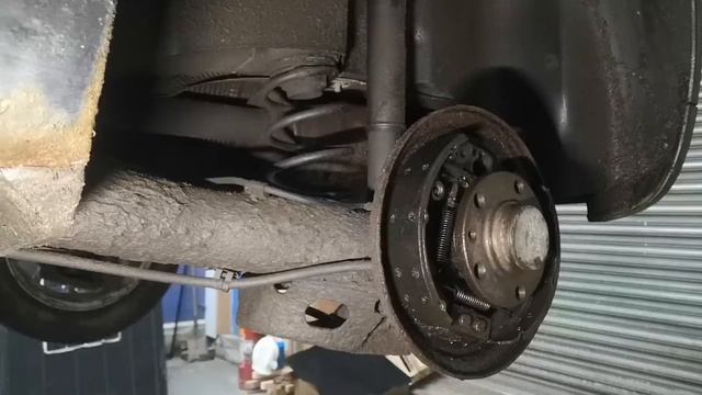 Rear wheel cylinder replacement inc one person brake bleed.