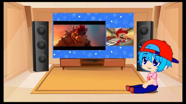 The Boyfriend from FNF Reaction SMG4s Mario React To Mario Movie Trailer Gacha Club
