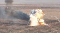 Запорожское_ Возгорание укроброни вследствии удара ПТРК с детонацией БК.