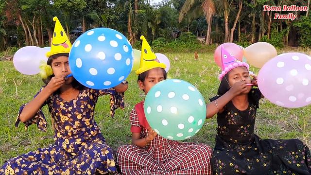 Wow ! Outdoor fun with Flower Balloon and learn colors for kids by I kids episode -168