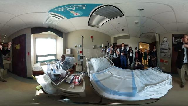 360 video: He played a Stradivarius for patients