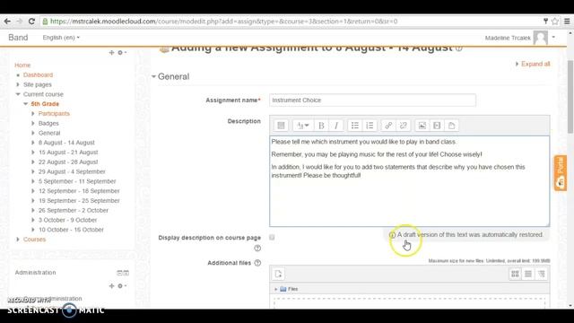 Moodle Basics for Teachers