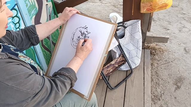 Мастер-класс зарисовки петуха, пленэр