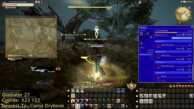 Gladiator Hunting Log Guide 1-50 Final Fantasy 14 Online