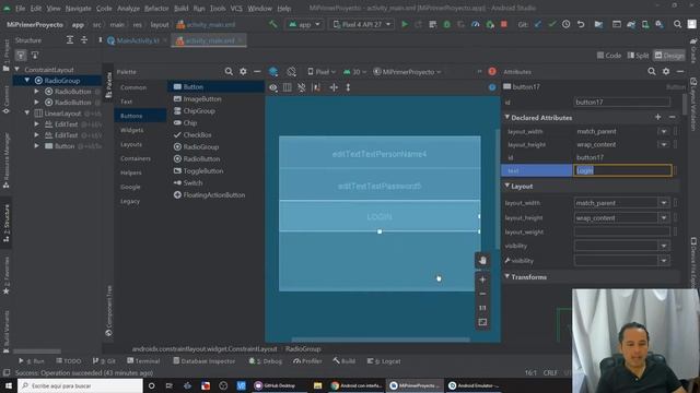 ? LinerLayout horizontal y vertical en Android Studio [38]