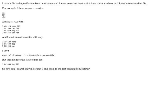 Unix & Linux: Grep line with specific word from file in a specific column (2 Solutions!!)
