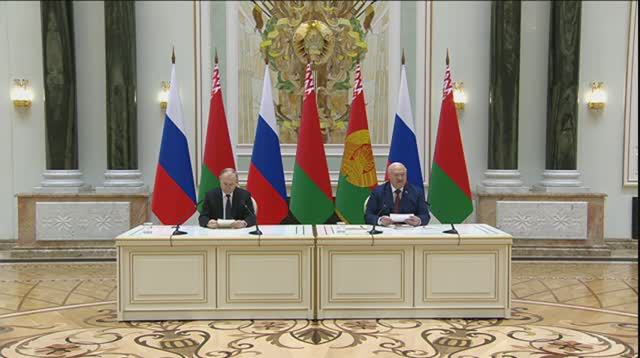 Полное видео. Пресс-конференция по итогам российско-белорусских переговоров.