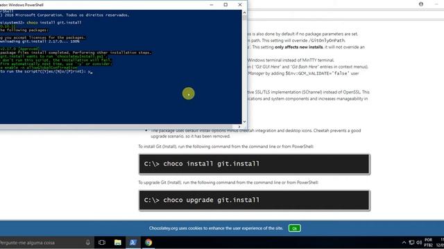 Instalação do git via choco!