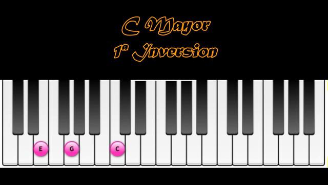 Acorde C mayor primera inversion piano chord