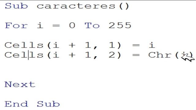 Excel 2010 VBA, Chr, Alfabeto, Tabela ASCII