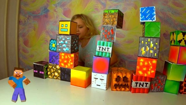 Сделали с Ксюшей светящиеся фонарики МАЙНКРАФТ…