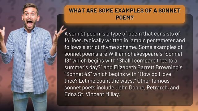 What are some examples of a sonnet poem?