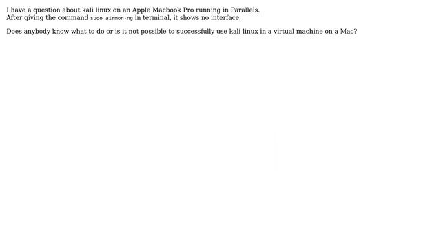 Apple: Kali Linux on Macbook