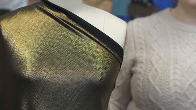 Mood Fabrics 317282 Metallic Gold Textured All-Over Foil Knit