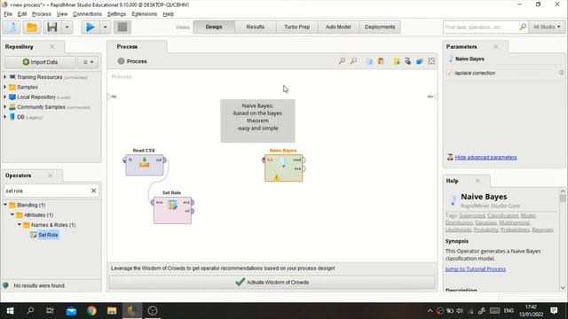 Tutorial: How To Perform The Naive Bayes Classifier Algorithm in RapidMiner