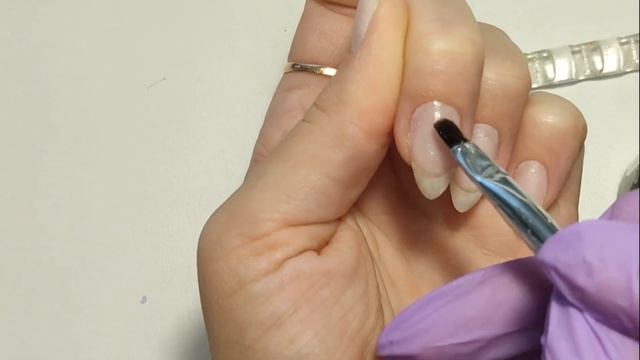 Маникюр на себе?укрепление гелем?опаловый ?слайдеры ?#самсебемастер#юлианатом
