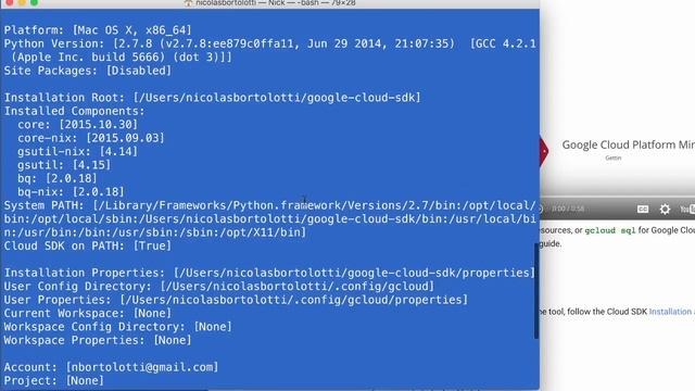 Cloud Platform #gcloud auth login