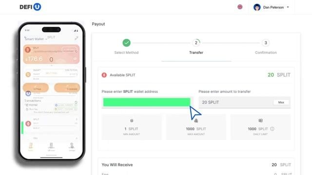 Как вывести SPLIT токены из дашборда