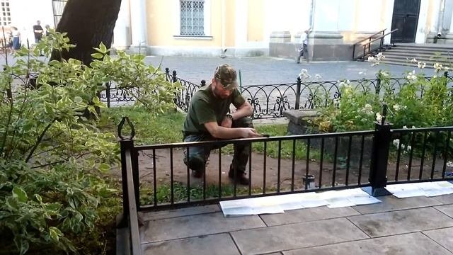 Лавра. Уборка поклонного Креста.  17. 07. 18 г