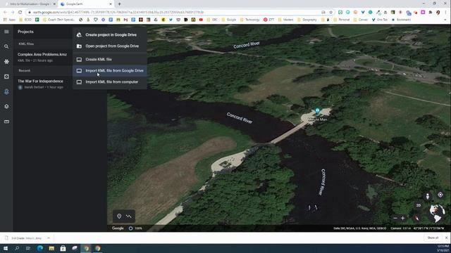How to upload a KMZ or KML file to the web version of Google Earth