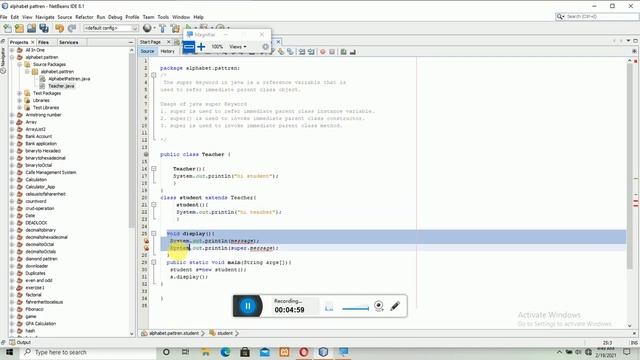 how to use super keyword in java(in amharic)