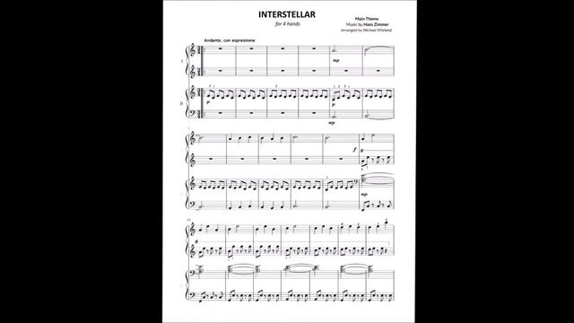 Interstellar Main Theme  Piano 4 Hands
