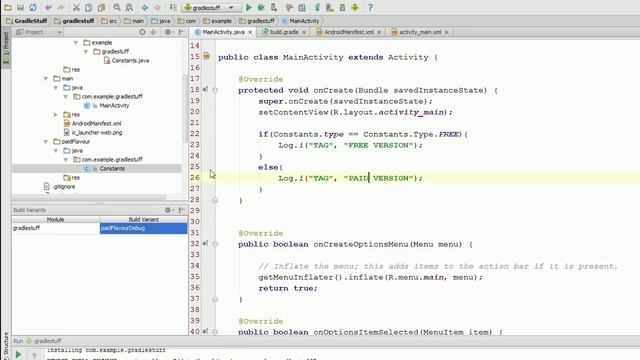 Android Studio Tutorials - Gradle Flavours