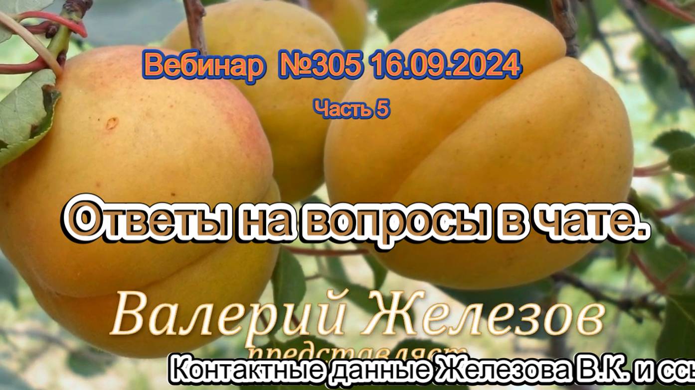 Железов Валерий. Вебинар 305. ч.5. Ответы на вопросы в чате.