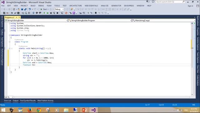 C# Tutorial - String vs StringBuilder