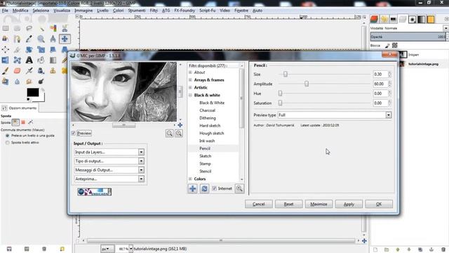 Speed Tutorial Gimp - Effetto Disegno - Drawing effect