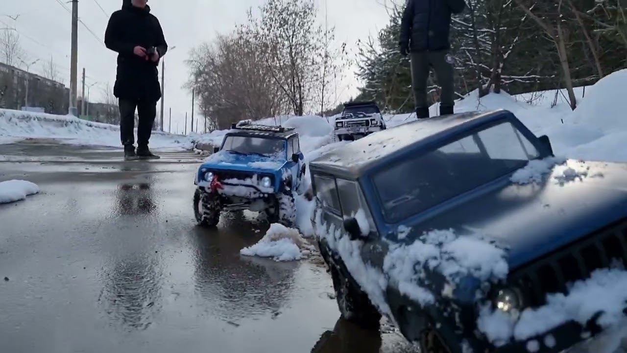 redcat gen8 v2(scout II) & traxxas trx4 ford bronco. Зимняя вылазка . winter racing 02.03.2023