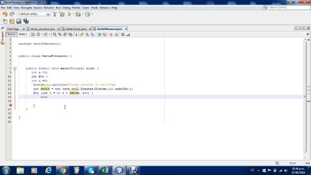Serie Fibonacci en java