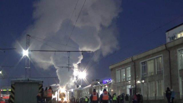 Прибытие поезда Деда Мороза на станцию Пермь-II