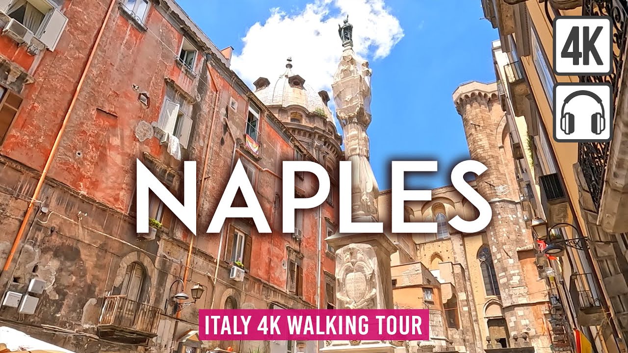 Неаполь, Италия - Naples 4K Walking Tour Italy - Прогулка по Неаполю - Куда поехать в Италии