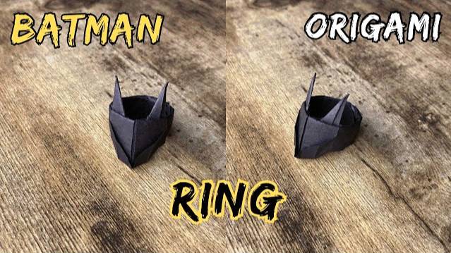 ORIGAMI BATMAN RING TUTORIAL CRAFTING THE DARK KNIGHT'S SYMBOL | DIY PAPER BATMAN RING STEP BY STEP