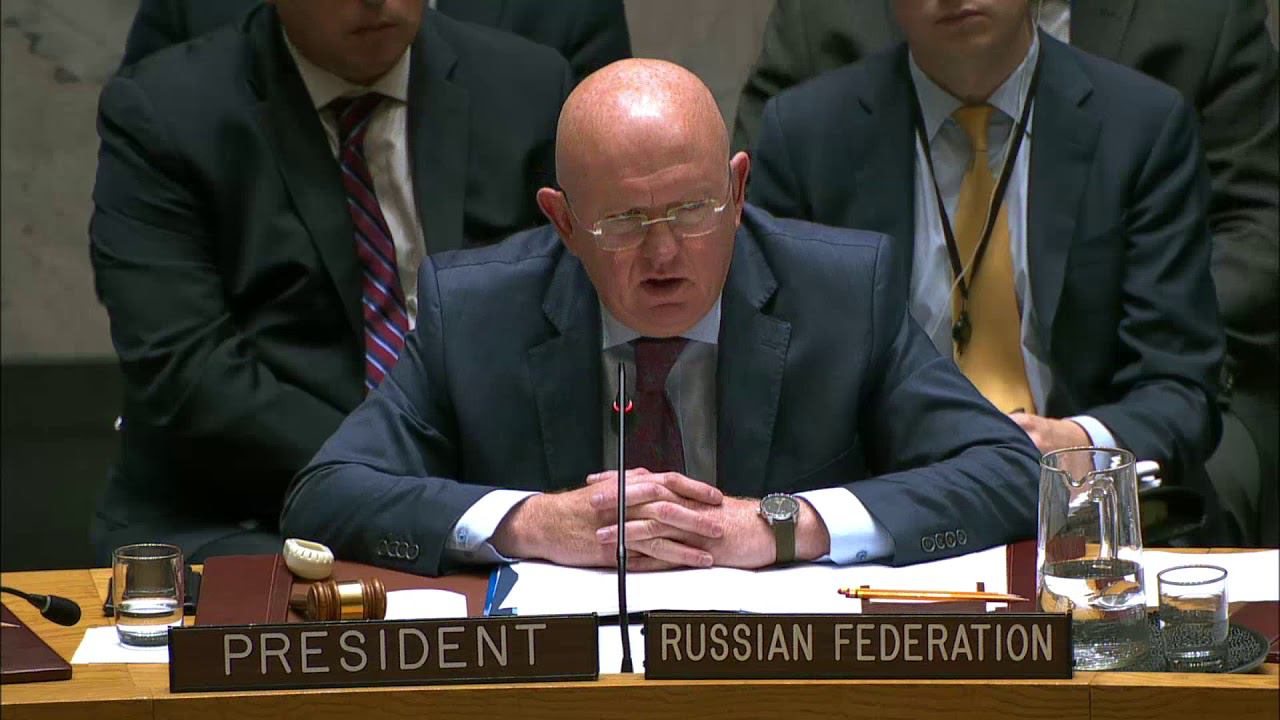 Amb.Nebenzia prior to the UNSC vote on the draft resolution on Idlib put forward by Russia and China