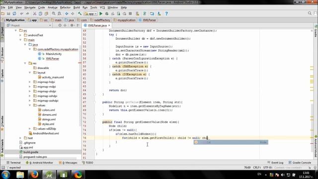 Working with XML in Android Studio