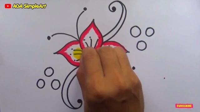 How To Draw Floral Batik Design ✏️l Drawing Easy And Simple.