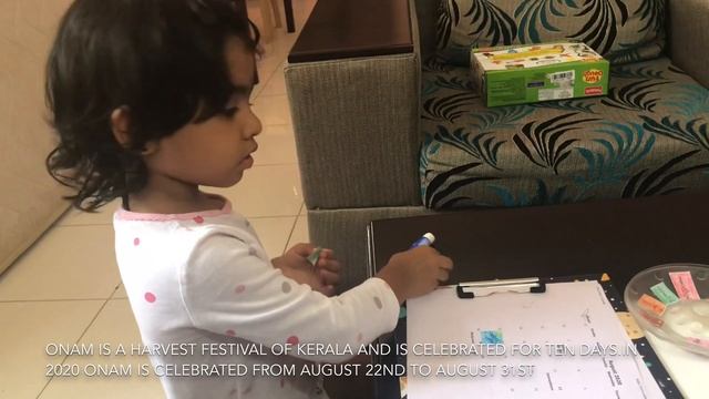 First time in YouTube/Onam Calender DIY/Onam 2020-Activity 1